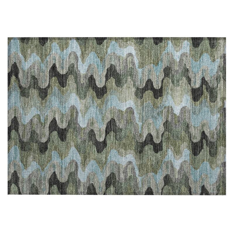 Machine Washable Indoor/ Outdoor Modern Mason Chantille Rug
