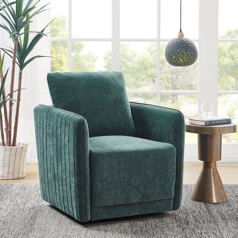 Madison Park Paloma Upholstered 360 Degree Swivel Chair - Green
