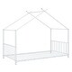 preview thumbnail 7 of 28, Twin Size Metal House Bed with Roof, Easy Assembly
