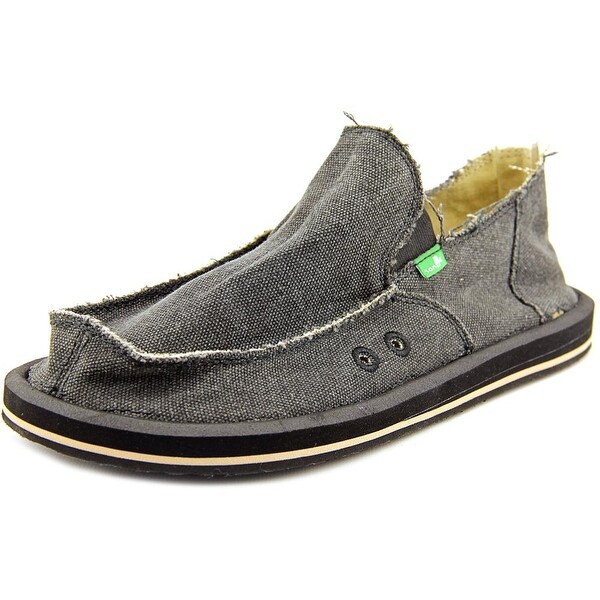 Sanuk Vagabond Men Round Toe Canvas Black Loafer