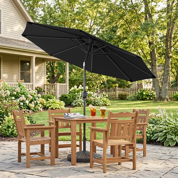 backyard string lights with patio umbrella Vintage Edi-Sol 10pc Solar String Light Set