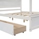 preview thumbnail 9 of 9, Full Size Wooden Canopy Bed with Built-in Storage Drawers and Support Slats, No Box Spring Required