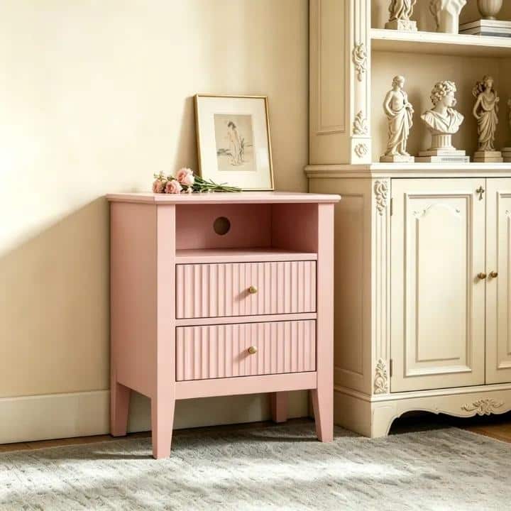 2 Drawers Nightstand With Semi-Open Shelf – Eco-Friendly MDF