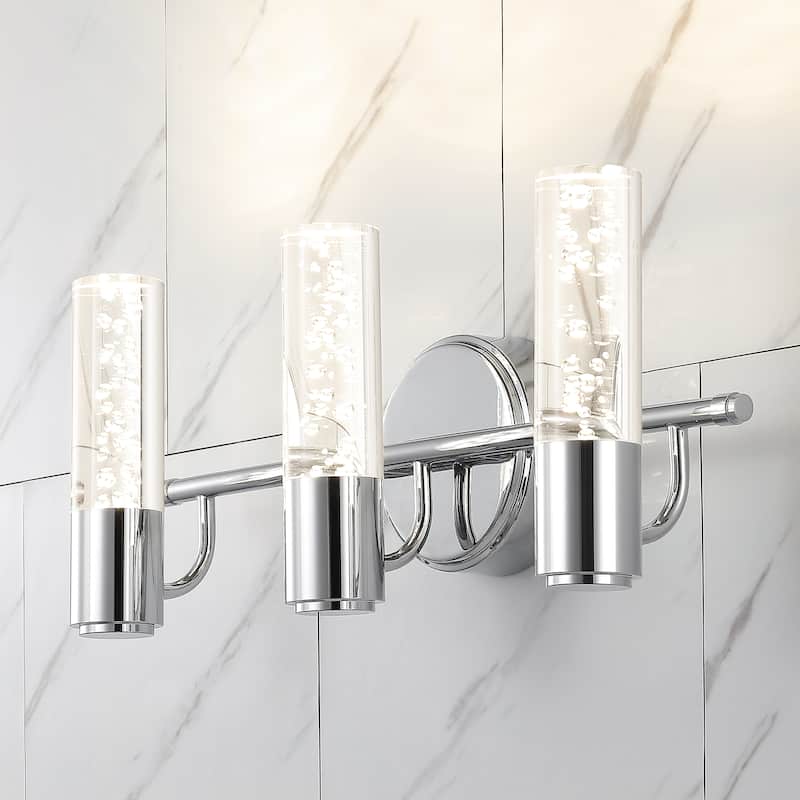 Alain Minimalist Modern Bubble Acrylic/Iron Integrated LED Vanity Light, by JONATHAN Y