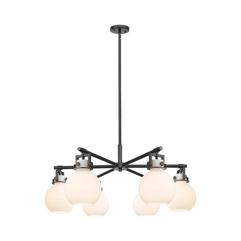 Innovations Lighting Downtown Urban - Newton Sphere - 6 Light 26" Stem Hung Chandelier