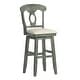 preview thumbnail 10 of 79, Eleanor Napoleon Back Wood Swivel Chair by iNSPIRE Q Classic Bar Height - Antique Sage Green