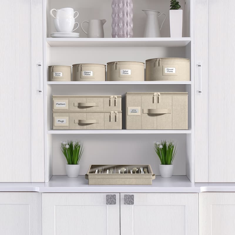 5-Piece China Dinnerware Storage Set - Grey