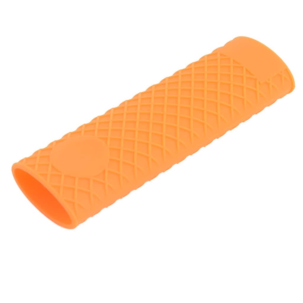 Silicone Restaurant Heat Resistant Pot Pan Stockpot Handle Cover - Orange - 6.1" x 1.9" x 1.1"(L*W*T)