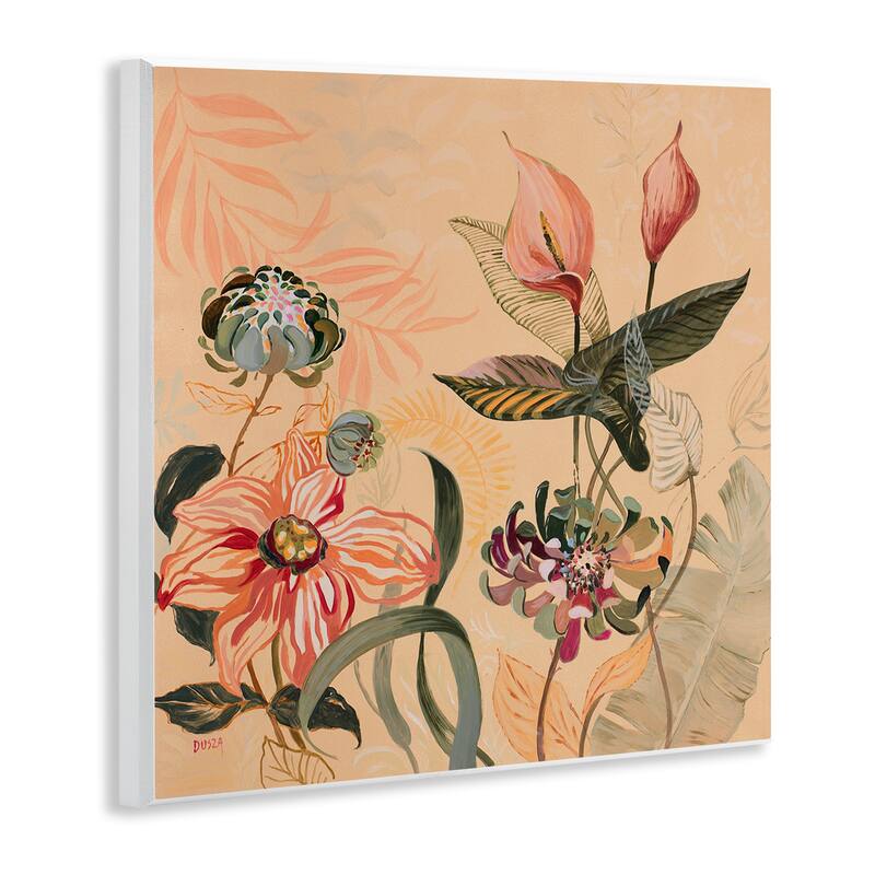 Stupell Tropical Foliage & Blooms Wall Plaque Art Design By Dusza