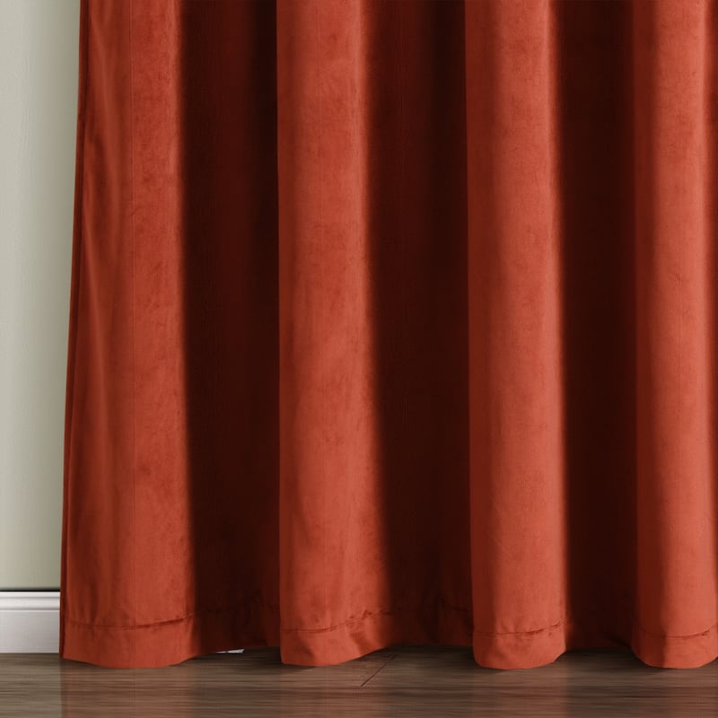 Lush Decor Prima Velvet Solid Light Filtering Back Tab Rod Pocket Window Curtain Panels Set