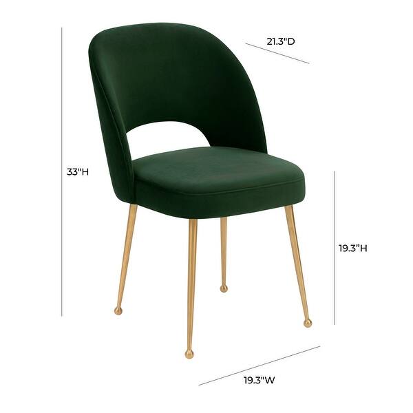 dimension image slide 2 of 3, Swell Velvet Upholstered Dining Chair
