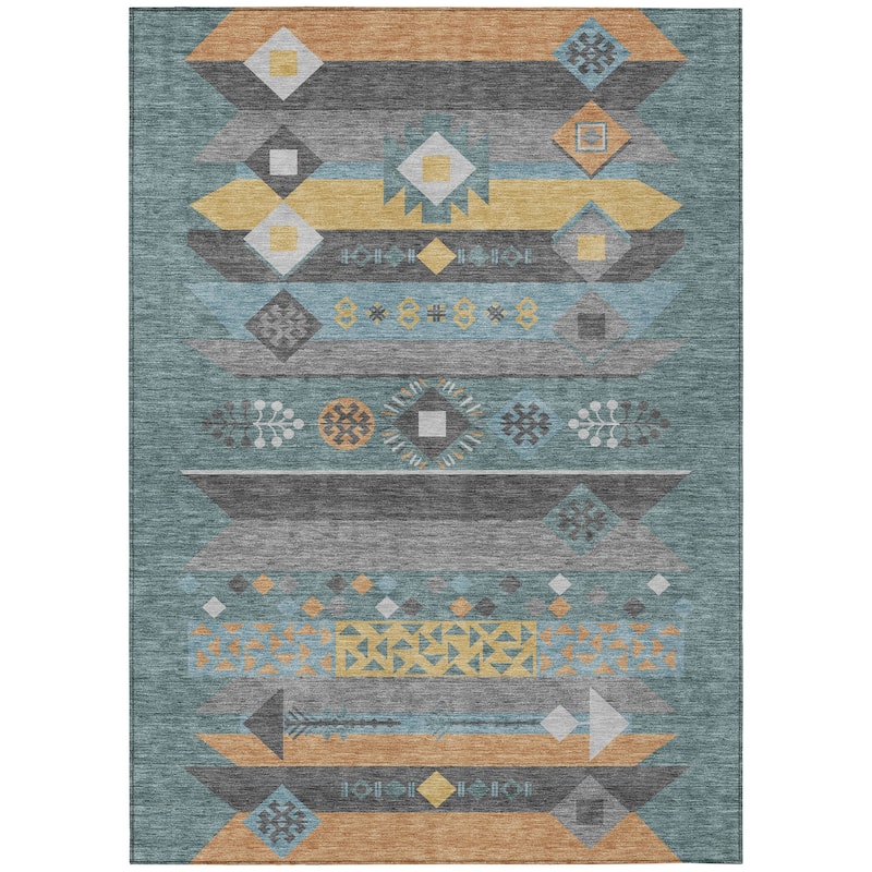 Machine Washable Indoor/ Outdoor Global Tuca Chantille Rug