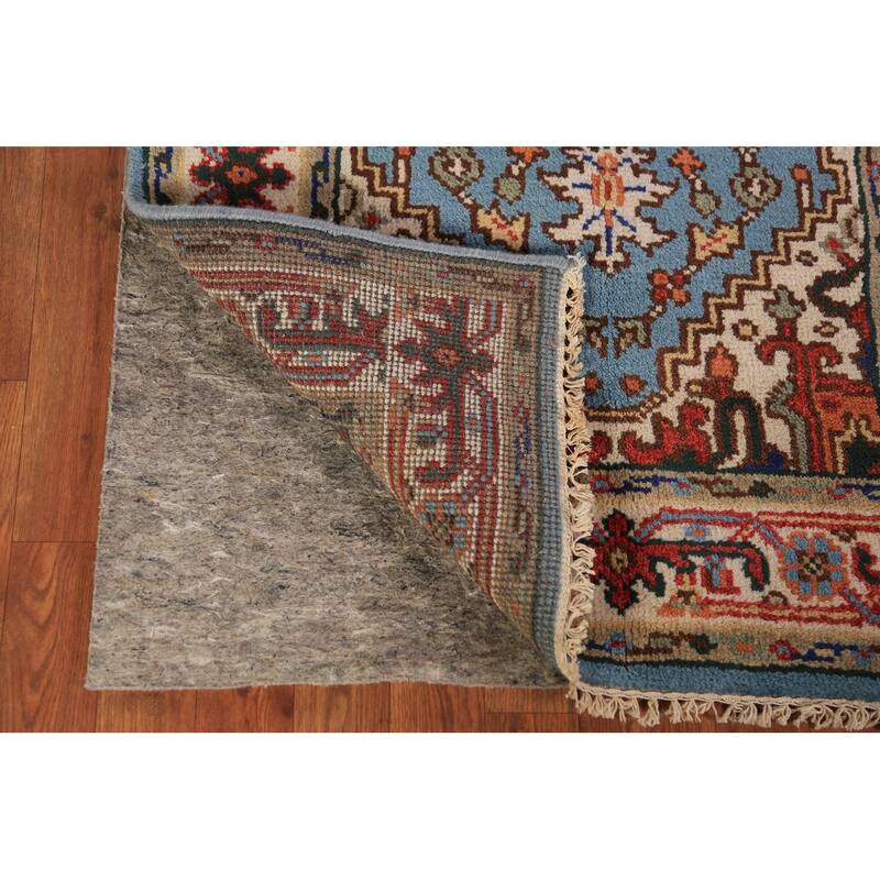 Light Blue Heriz Serapi Indian Rug Hand-Knotted Wool Carpet - 2'11"x 5'2"