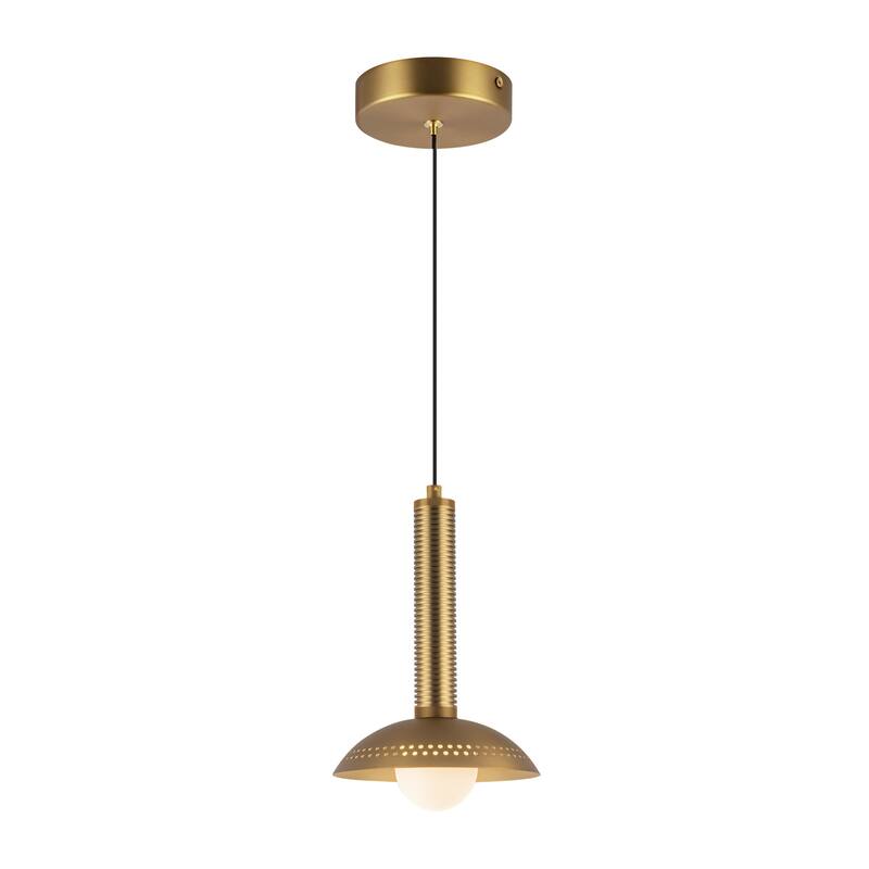 Alora Lighting PD616109-UNV Arden 6" Wide LED Wood Mini Pendant with - Brushed Gold / Opal Glass