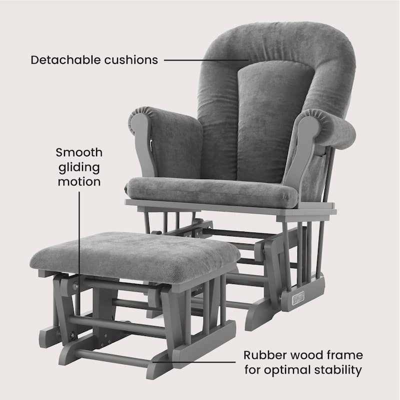 Forever Eclectic Cozy Glider Rocker and Ottoman