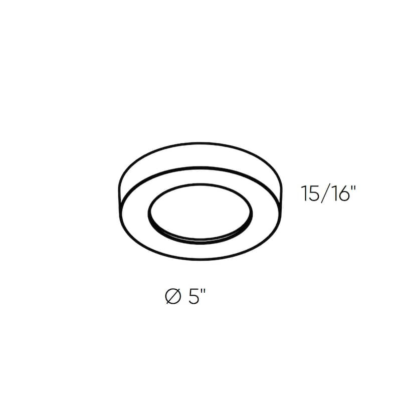 Prime 5 Inch Round 5CCT Plastic Flush Mount - 5 Inch