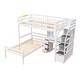 preview thumbnail 7 of 15, Twin Size Loft Bed with Stand-alone Bed, Storage Staircase, Desk, Shelves, and Drawers, Multi-functional Space Saver, White