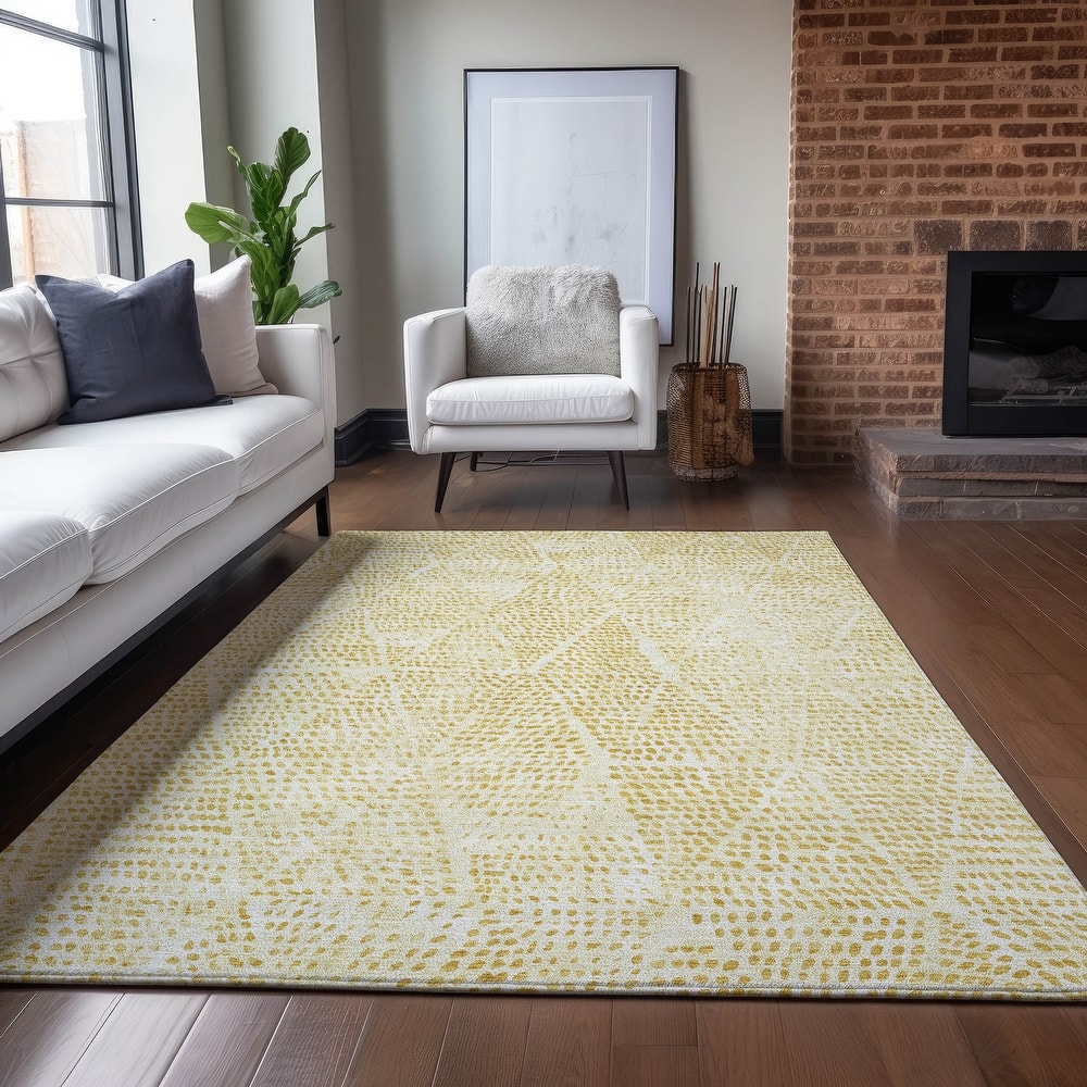 Machine Washable Indoor/ Outdoor Chantille Contemporary Diamonds Rug