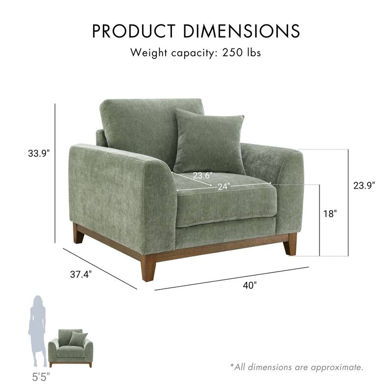 Furniture of America Lurek Mid Century Modern 3-Piece Chenille Sofa Set