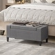 preview thumbnail 16 of 29, HOMCOM Ottoman Bench Tufted Storage Chest with Flipping Top, 36.25"W x 15.75"D x 15.75"H Grey Linen