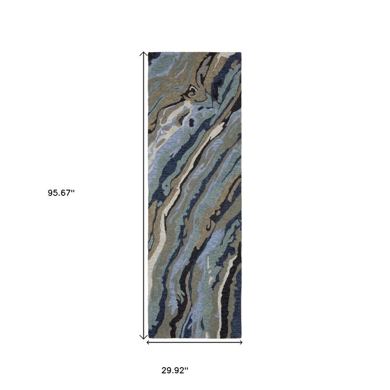 HomeRoots Abstract Modern Rectangle Area Rug