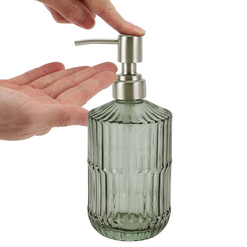Simple Vertical Lines Soap Pump Dispenser for Bath 450ml 1 Pcs