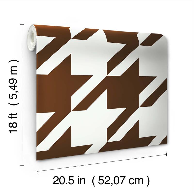 RuPaul RuHoundstooth Brown Peel and Stick Wallpaper