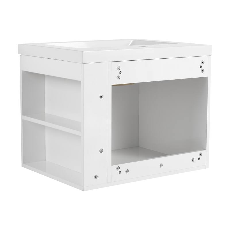 BNK 24"/48" Single Sink Bathroom Vanity with Soft Close Door and Shelf, Modern Floating Vanity