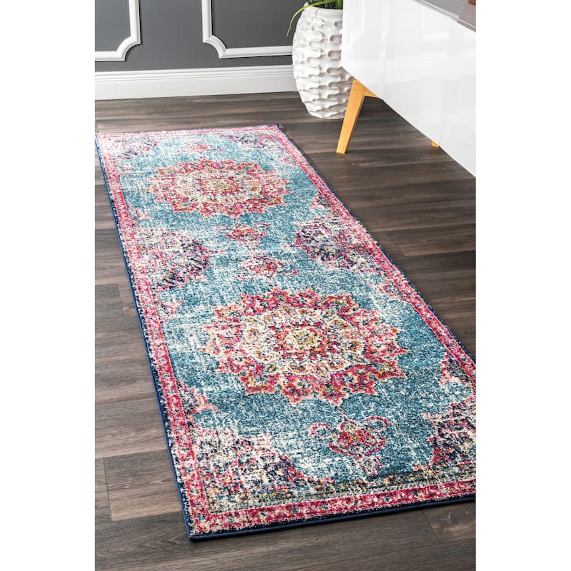 Nuloom Vintage Persian Medallion Faded Area Rug - 2'8" x 8' Runner - Multi - Runner