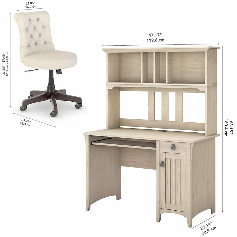 Salinas 48W Computer Desk with Hutch and Chair by Bush Furniture