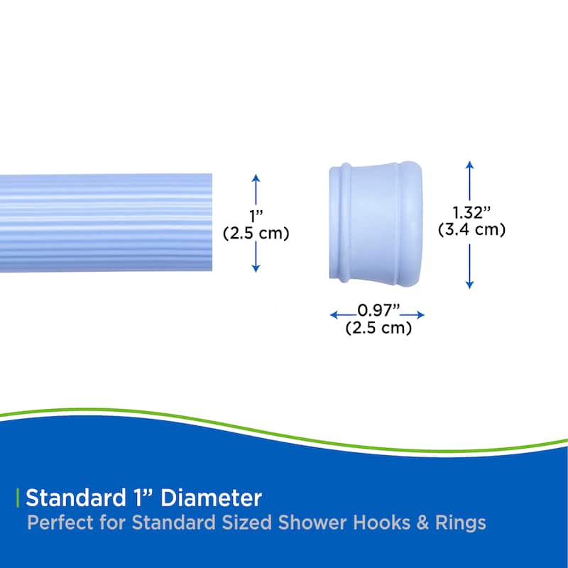 Kenney Twist & Fit No Tools Spring Tension Shower Curtain Rod, 42-72"