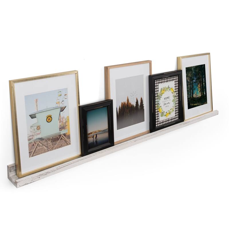 Rustic State Set of 4 Wall Mounted Shelves 52 Inch Photo Ledge