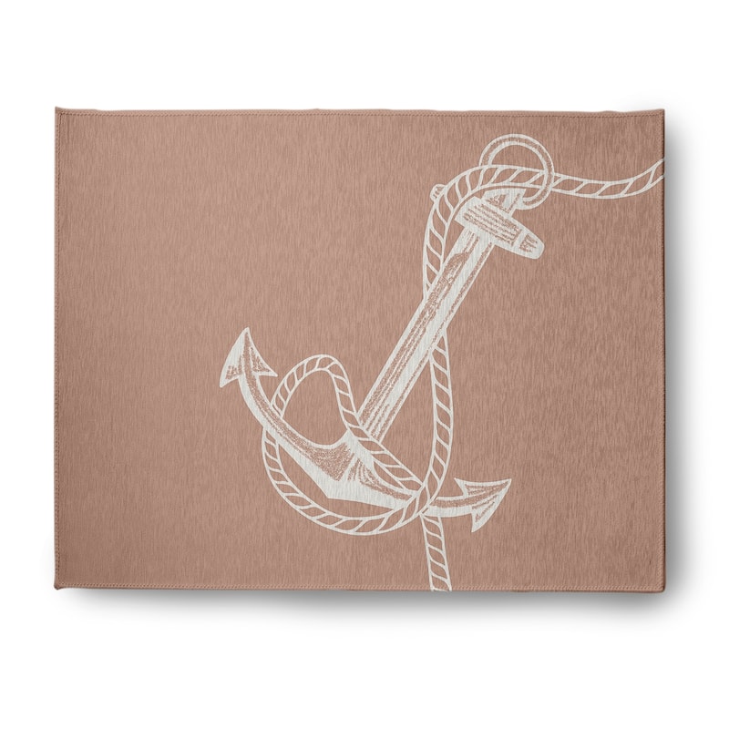 Anchored Nautical Indoor/Outdoor Rug - Mauve - 8' x 10'
