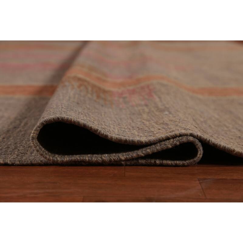 Hand Woven Oriental 100% Jute Carpet Southwestern Modern Brown Kilim Area Rug - 13' 8'' X 10' 3''