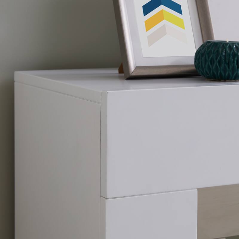 SEI Furniture Larry Industrial White Electric Fireplace