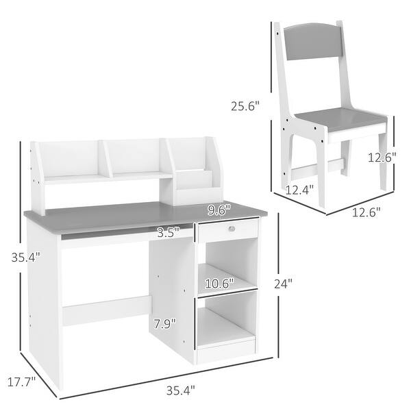Kids Study Desk and Chair Set with Storage Drawer, Compact Design for Schoolwork and Art
