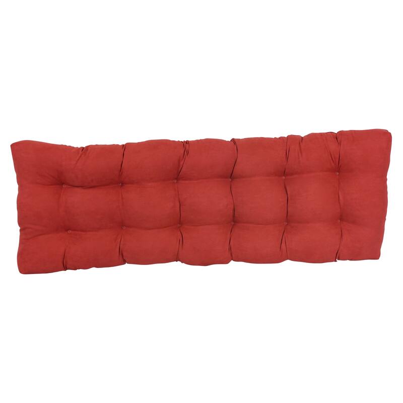 Solid Microsuede Tufted Indoor Bench Cushion (Multiple widths from 42 to 60 inch)