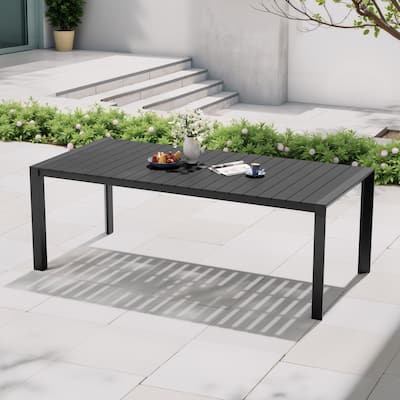 Pellebant Premium Outdoor Patio Aluminum Dining Table with Umbrella Hole