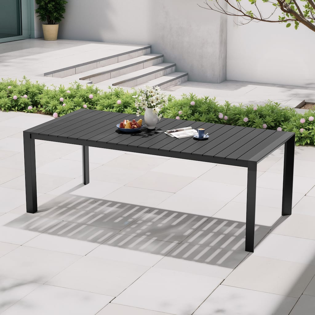 Pellebant Premium Outdoor Patio Aluminum Dining Table with Umbrella Hole