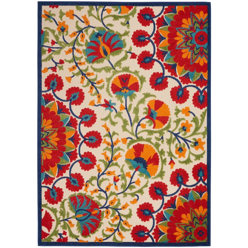 Nourison Aloha Modern Multicolor Floral Botanical Area Rug