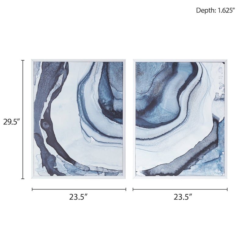 Madison Park Ethereal Diptych 2-piece Framed Canvas Wall Art Set - Blue