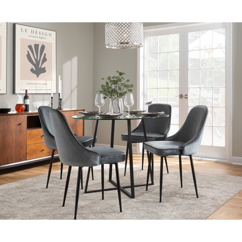 Silver Orchid Naldi Contemporary-Glam Velvet Dining Chair (Set of 2)