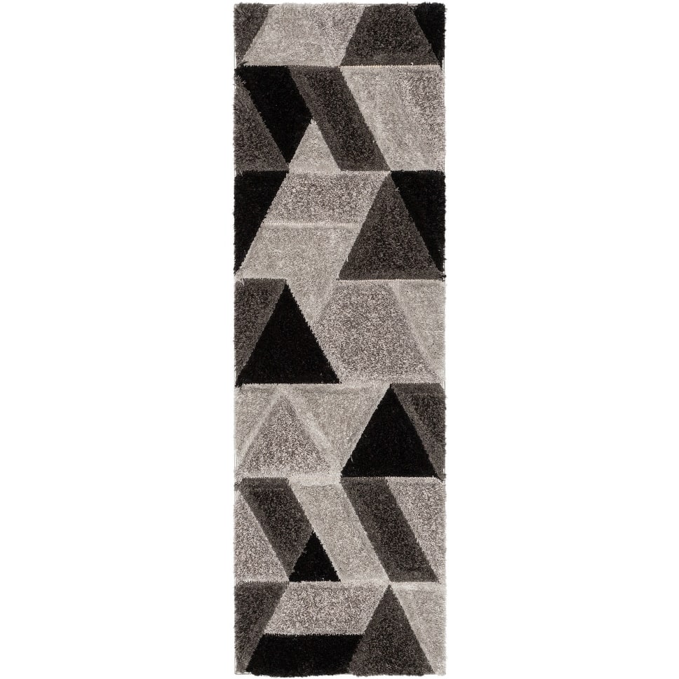 Well Woven San Francisco Holland Geometric Modern Carved Shag Area Rug