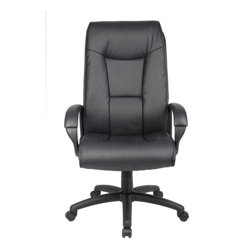 Executive Office Chair with Padded Arms, Faux Leather, Tilt Tension