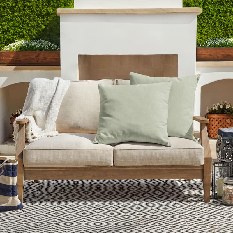 Sorra Home Sunbrella Outdoor Knife Edge Pillow Set of 2 - 24 in H x 24 in W x 6 in D - Revive Stem