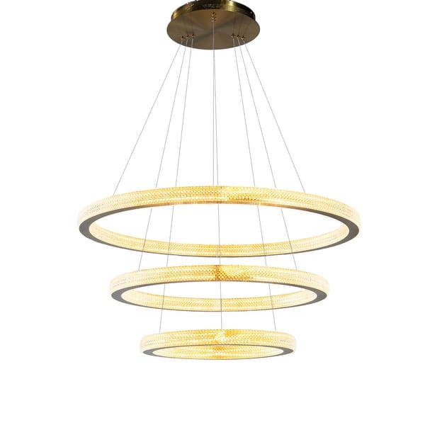 3- Tier Gold LED Chandelier With Clear Acrylic Diffusers - Bed Bath ...