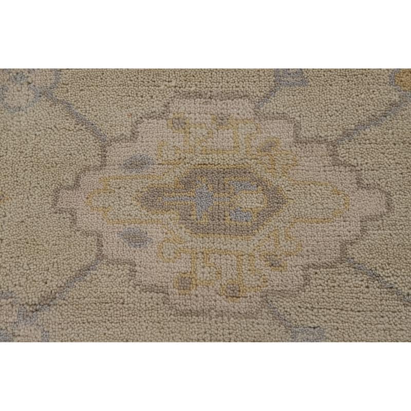Earth Tone Oushak Indian Rug Hand-Knotted Transitional Wool Carpet - 8'0"x 9'5"