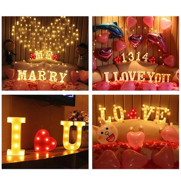 Shop Luminous Led Letter Night Light English Alphabet Number Lamp Wedding Party Decoration Christmas Home Decoration Medium On Sale Overstock 28785632