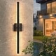 preview thumbnail 1 of 9, 32" Outdoor Linear Strip Integrated LED Wall Sconce - H31.7" x W4.3" x D3.3"
