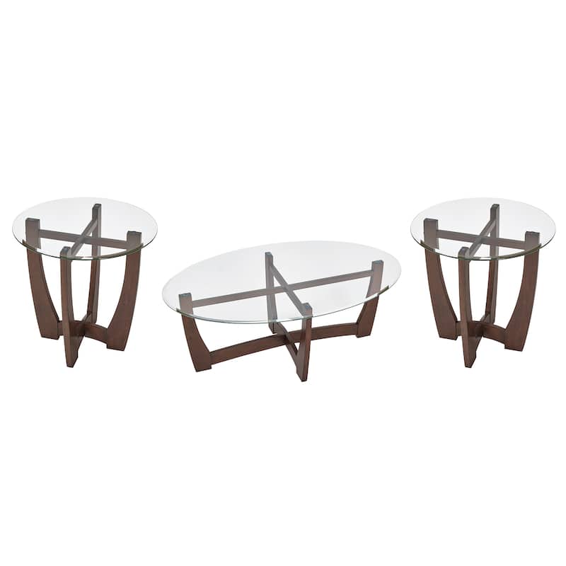 23.5-Inch Round Tempered Glass Coffee Table - Modern Centerpiece for Compact Spaces‌ - 23.5 inch